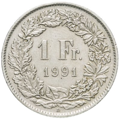 купить Швейцария 1 франк 1991