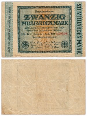 купить Германия 20000000000 марок 1923 (Pick 118e) ВЗ-ромб