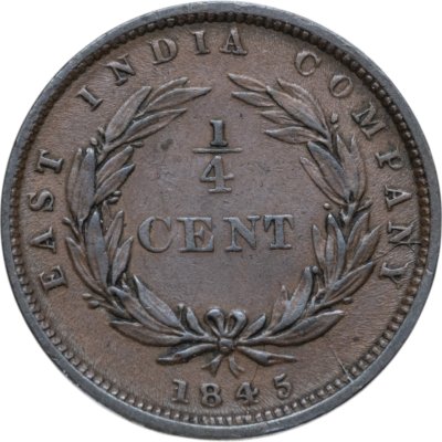 купить Стрейтс Сетлментс 1/4 цента (cent) 1845