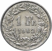 Купить Швейцария 1 франк (franc) 1962