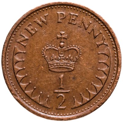 купить Великобритания 1/2 нового пенни (new penny) 1974