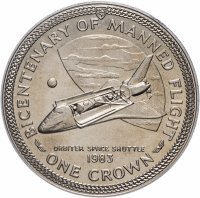 купить Остров Мэн 1 крона 1983 "200 лет полёту человека - Спейс шаттл"