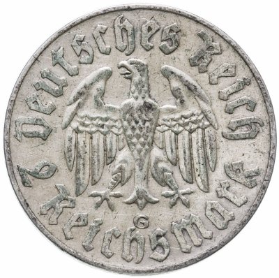 купить Германия, Третий рейх 2 рейхсмарки (reichsmark) 1933 "450 лет со дня рождения Мартина Лютера"
