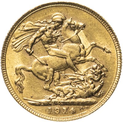 купить Великобритания соверен (sovereign) 1914 года, с портретом Короля Георга V