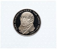 Купить Германия 5 марок 1981 150 лет со дня смерти Карла фом Штейна в запайке
