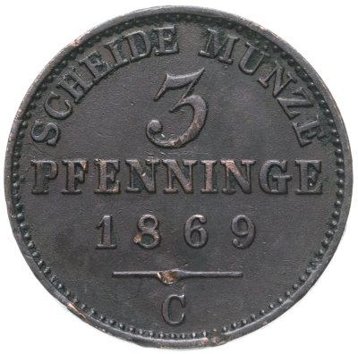 купить Германия, Пруссия 3 пфеннига 1869