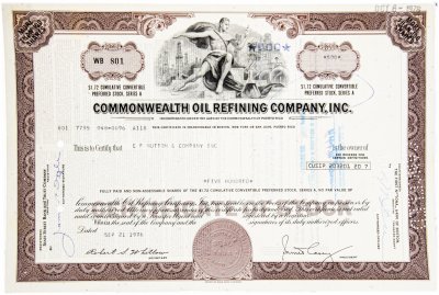 купить Акция США - Commonwealth Oil Refining Company, Inc. 1976- 1982 гг.