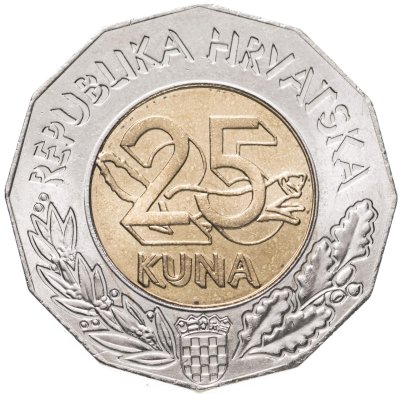купить Хорватия 25 кун (kuna) 2002 "10 лет Международному признанию Республики Хорватия"