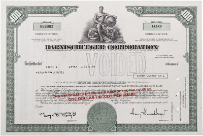 купить Акция США HARNISCHFEGER CORPORATION 1976-1980 г.