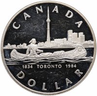 купить Канада 1 доллар (dollar) 1984 "150 лет городу Торонто"