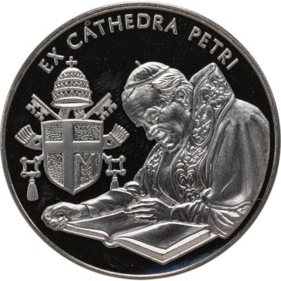 купить Мальтийский орден 10 лир 2005 Иоанн Павел II "Ex cathedral petri, Библия" в подарочном футляре