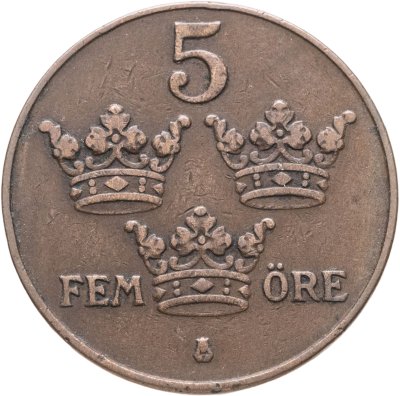купить Швеция 5 эре (ore) 1929