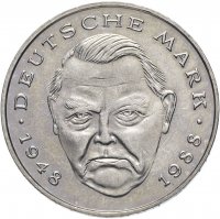 Купить Германия 2 марки 1988-2001 "Людвиг Эрхард, 40 лет Федеративной Республике (1948-1988)"