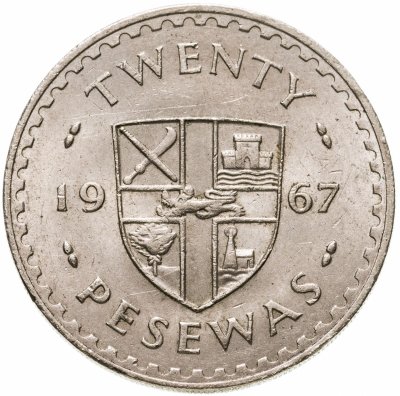 купить Гана 20 песев (pesewas) 1967
