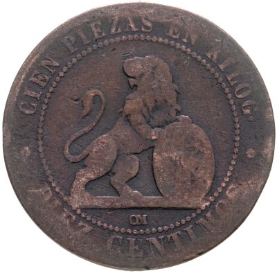 купить Испания 10 сентимо (centimos) 1870