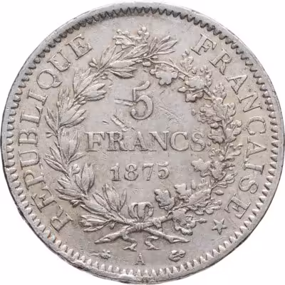 купить Франция 5 франков 1875