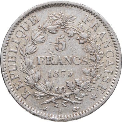 купить Франция 5 франков 1875