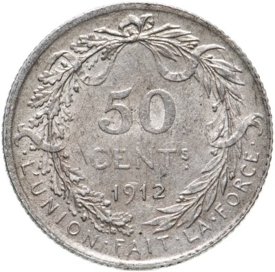 купить Бельгия 50 сантимов (centimes) 1912 Надпись на французском - 'ALBERT ROI DES BELGES'