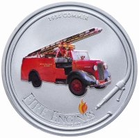 Купить Острова Кука 1 доллар 2006 "Пожарные машины мира" с изображением пожарной машины «Пожарная машина Коммер »
