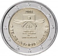 купить Бельгия 2 euro (евро) 2008 "60 лет Всеобщей декларации прав человека"