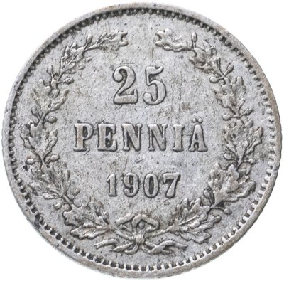купить 25 пенни 1907 L, монета для Финляндии