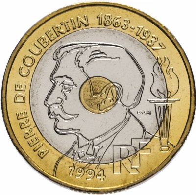 купить Франция 20 франков (francs) 1994 "100 лет Международному олимпийскому комитету"