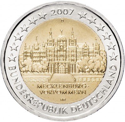 купить Германия 2 евро 2007 D "Федеральные земли Германии: Мекленбург - Передняя Померания"