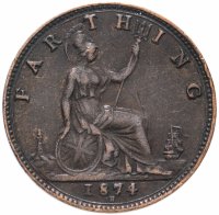 купить Великобритания 1 фартинг 1874 "Н"