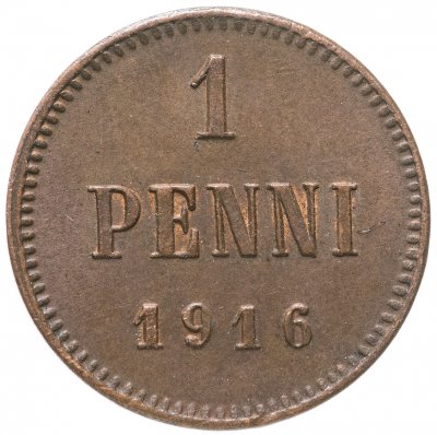 купить 1 пенни 1916, монета для Финляндии