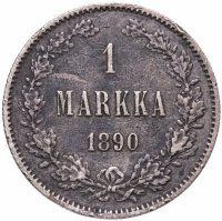 Купить 1 марка 1890 L, монета для Финляндии