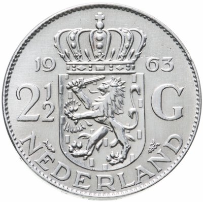 купить Нидерланды 2 1/2 гульдена (gulden) 1963