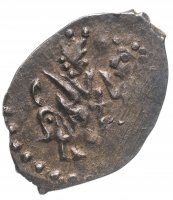 купить Денга Независимого Новгород (1420-1478) Сцена оммажа, князь с мечом сидит