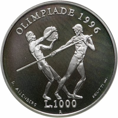 купить Сан-Марино 1000 лир (lire) 1995 XXVI летние Олимпийские Игры, Атланта 1996