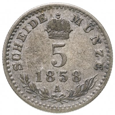 купить Австрия 5 крейцеров (kreuzer) 1858 A