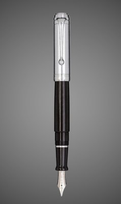 купить Перьевая ручка Aurora Talentum Cappuccio Cromato Black CT, перо - F, в подарочной коробке, Драгметаллы: родий, смола, хром, 2026 г.