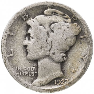 купить США 10 центов (дайм, one dime) 1920-1929, случайный год Mercury Dime