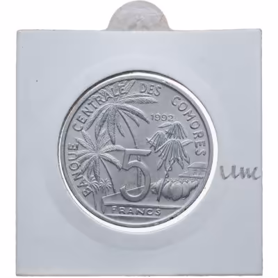 купить Коморские острова 5 франков (francs) 1992