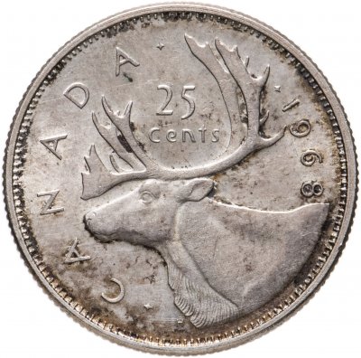 купить Канада, 25 центов (квотер, cents) 1968, Елизавета II