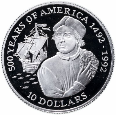 купить Острова Кука 10 долларов (dollars) 1990 "500 лет открытию Америки" - Христофор Колумб