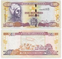 Купить Ямайка 500 долларов 2007 (Pick 85е)