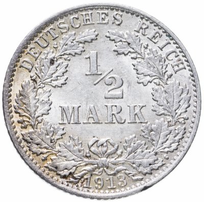купить Германия (Германская Империя) 1/2 марки 1913"А"