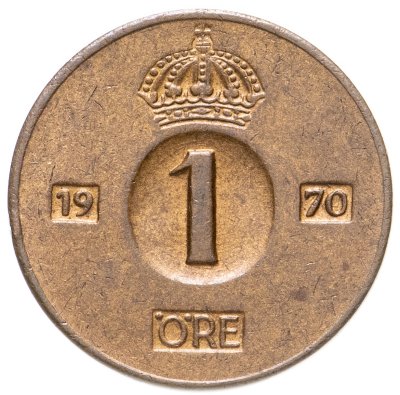 купить Швеция 1 эре (ore) 1970