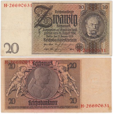 купить Германия 20 марок 1929 года