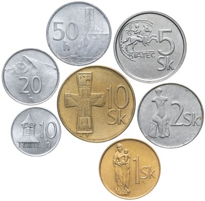 купить Словакия, полный набор монет 1993-1994 (7 монет)