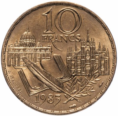 купить Франция 10 франков (francs) 1983 "200 лет со дня рождения Стендаля"