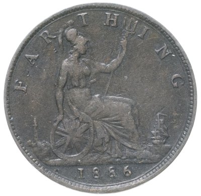 купить Великобритания 1 фартинг (farthing) 1886