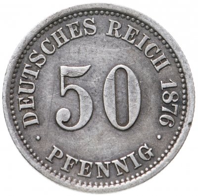 купить Германия 50 пфеннигов (pfennig) 1876 A знак монетного двора: "A" - Берлин