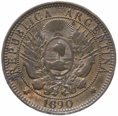 купить Аргентина 2 сентаво (centavos) 1890