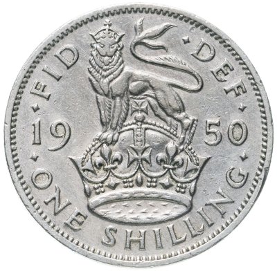 купить Великобритания 1 шиллинг (shilling) 1950 Английский шиллинг - лев, стоящий на короне