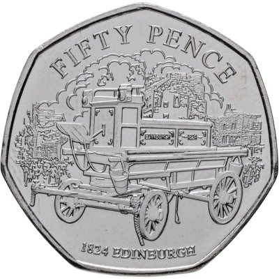 купить Джерси 50 пенсов (pence) 2024 "История Пожарных Бригад - 1824 Эдинбург"